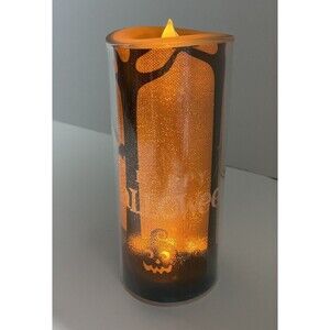 Silvestri  Flameless Candle  Happy Halloween Spooky Flickering 7.25 high Battery